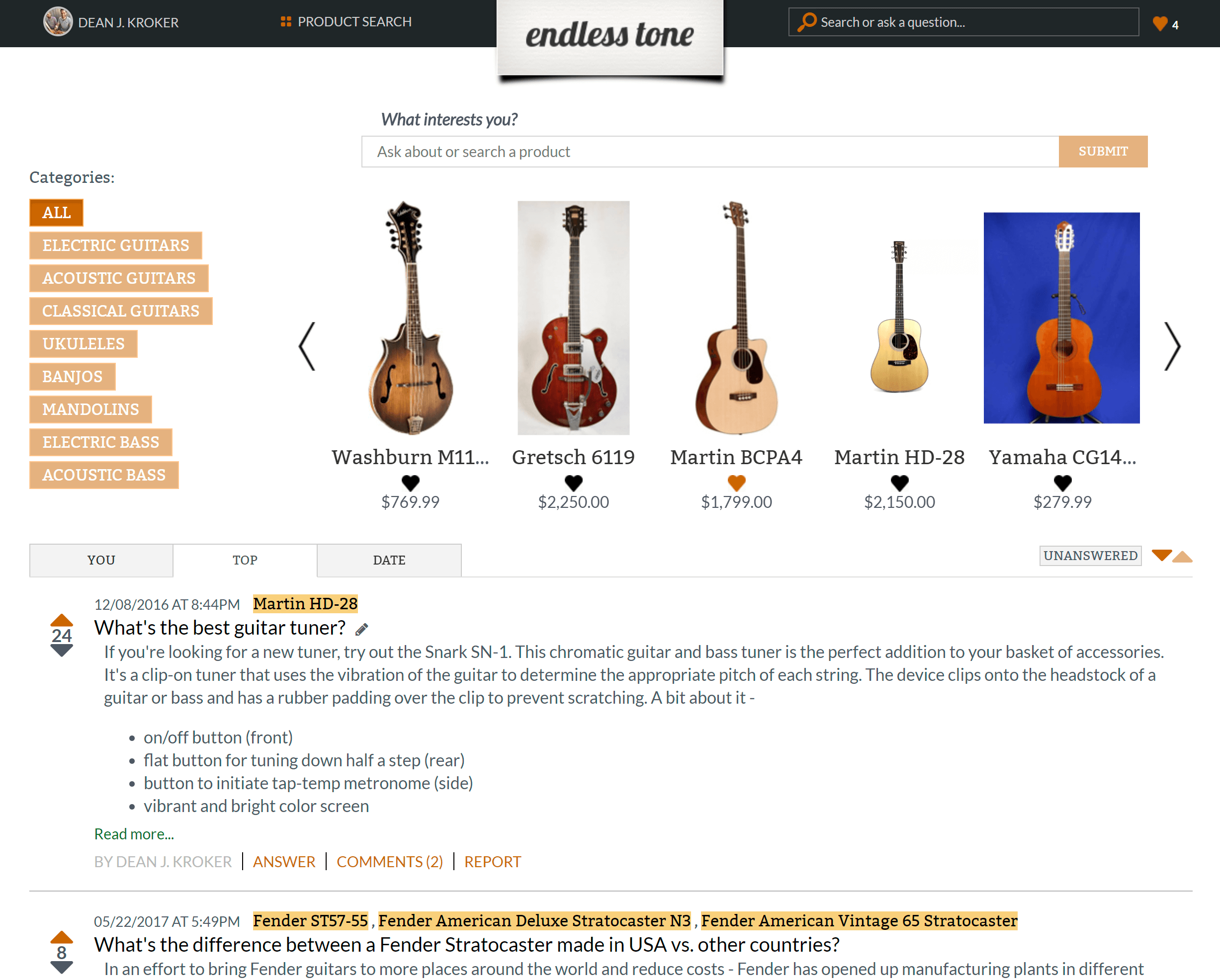 Endless Tone fostered community insight around instruments.